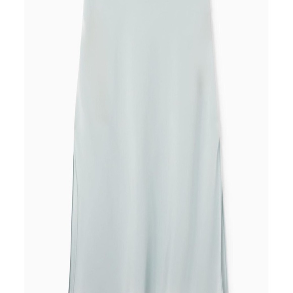 COS Silk Blend Maxi Slip Skirt in a light Greyish Blue Size 6. NWT